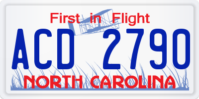 NC license plate ACD2790
