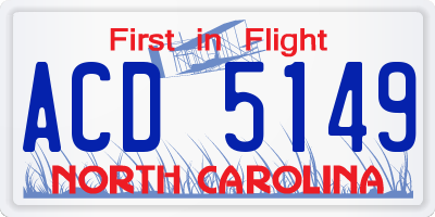 NC license plate ACD5149