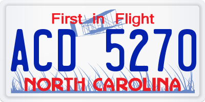 NC license plate ACD5270