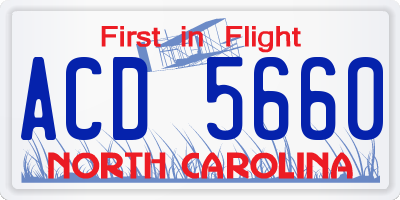 NC license plate ACD5660