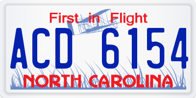 NC license plate ACD6154
