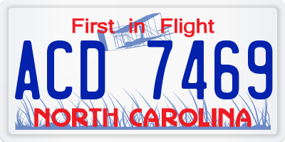 NC license plate ACD7469