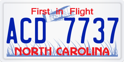 NC license plate ACD7737