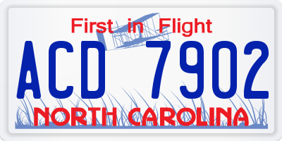 NC license plate ACD7902
