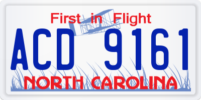 NC license plate ACD9161