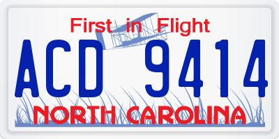NC license plate ACD9414