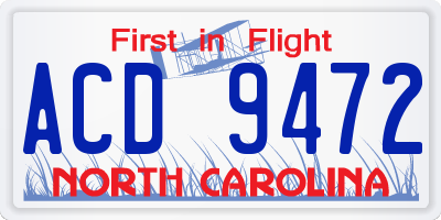 NC license plate ACD9472