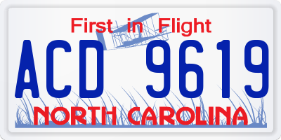 NC license plate ACD9619