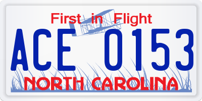 NC license plate ACE0153