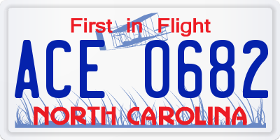 NC license plate ACE0682