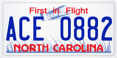 NC license plate ACE0882