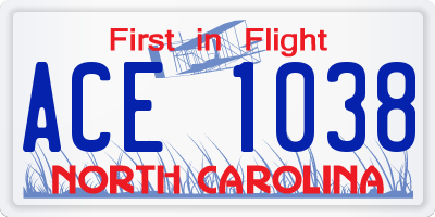 NC license plate ACE1038
