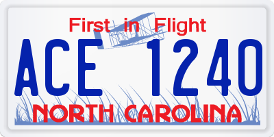 NC license plate ACE1240