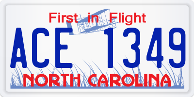 NC license plate ACE1349