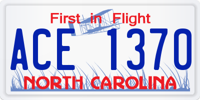 NC license plate ACE1370