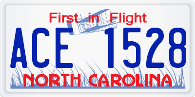 NC license plate ACE1528