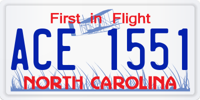 NC license plate ACE1551