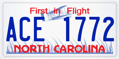 NC license plate ACE1772