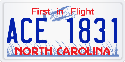 NC license plate ACE1831