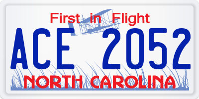 NC license plate ACE2052