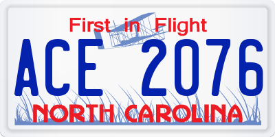 NC license plate ACE2076