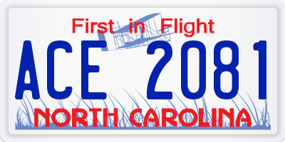 NC license plate ACE2081