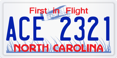 NC license plate ACE2321