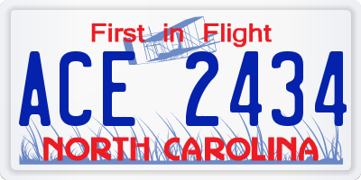 NC license plate ACE2434