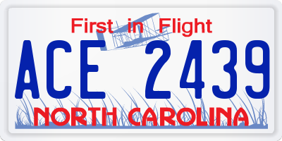 NC license plate ACE2439