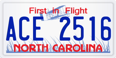 NC license plate ACE2516