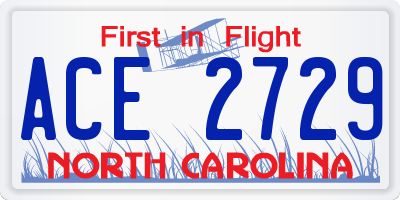 NC license plate ACE2729