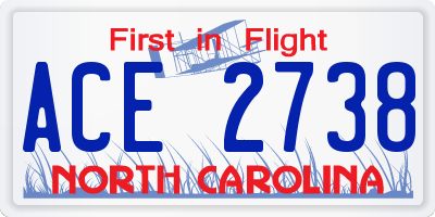 NC license plate ACE2738
