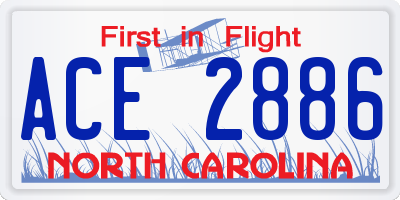 NC license plate ACE2886