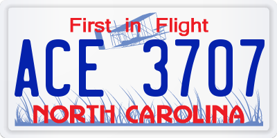NC license plate ACE3707