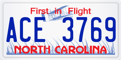 NC license plate ACE3769