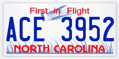 NC license plate ACE3952