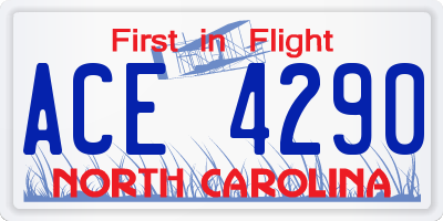 NC license plate ACE4290