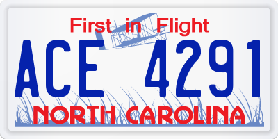 NC license plate ACE4291