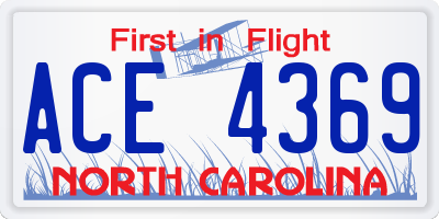 NC license plate ACE4369