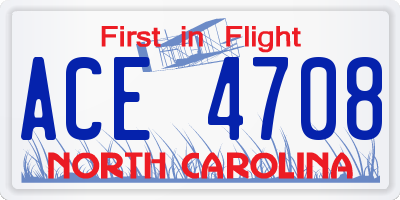NC license plate ACE4708