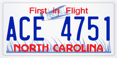 NC license plate ACE4751