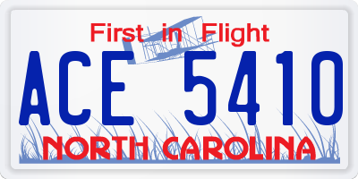 NC license plate ACE5410
