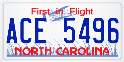 NC license plate ACE5496