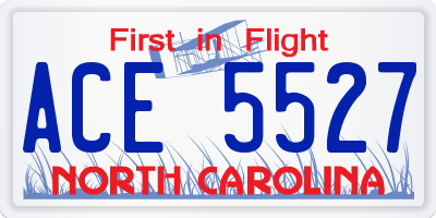 NC license plate ACE5527