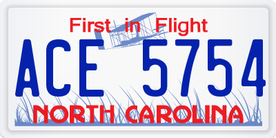 NC license plate ACE5754