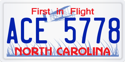 NC license plate ACE5778