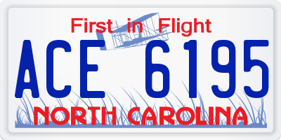 NC license plate ACE6195