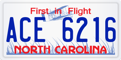 NC license plate ACE6216