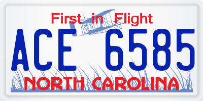 NC license plate ACE6585