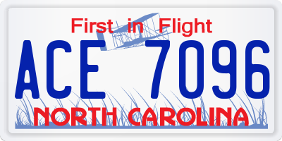 NC license plate ACE7096
